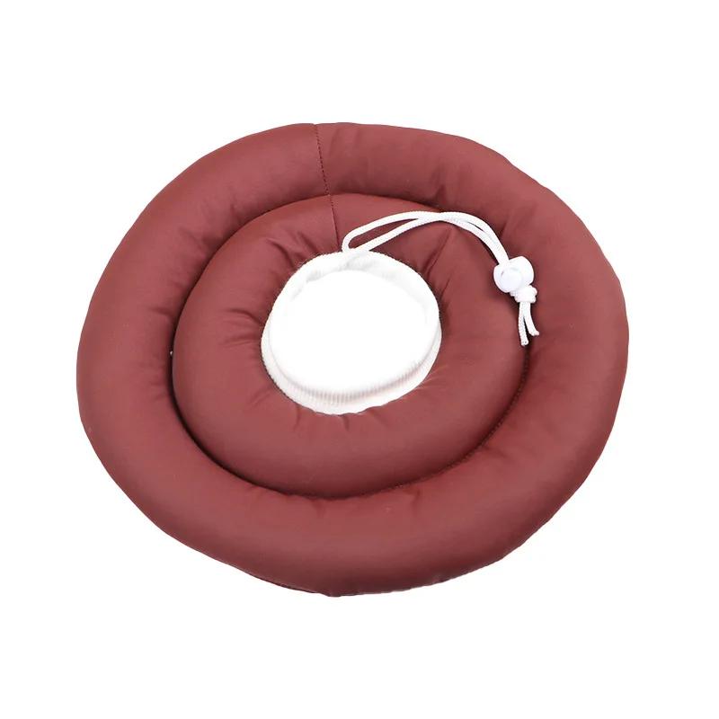 Elizabethan Collar Solid Color For Dogs Adjustable Neck Drawstring Waterprof Protective Donut Collar Prevent Biting & Scratching