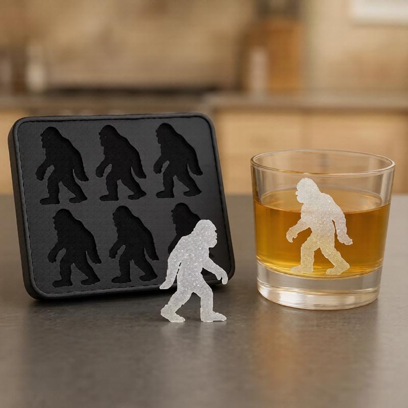 Ice Mold Silicone Tray Sasquatch Ice Cubes Maker Present Food-grade Ice Cube Tray, Safe And Durable For Whiskey Bar Accessory