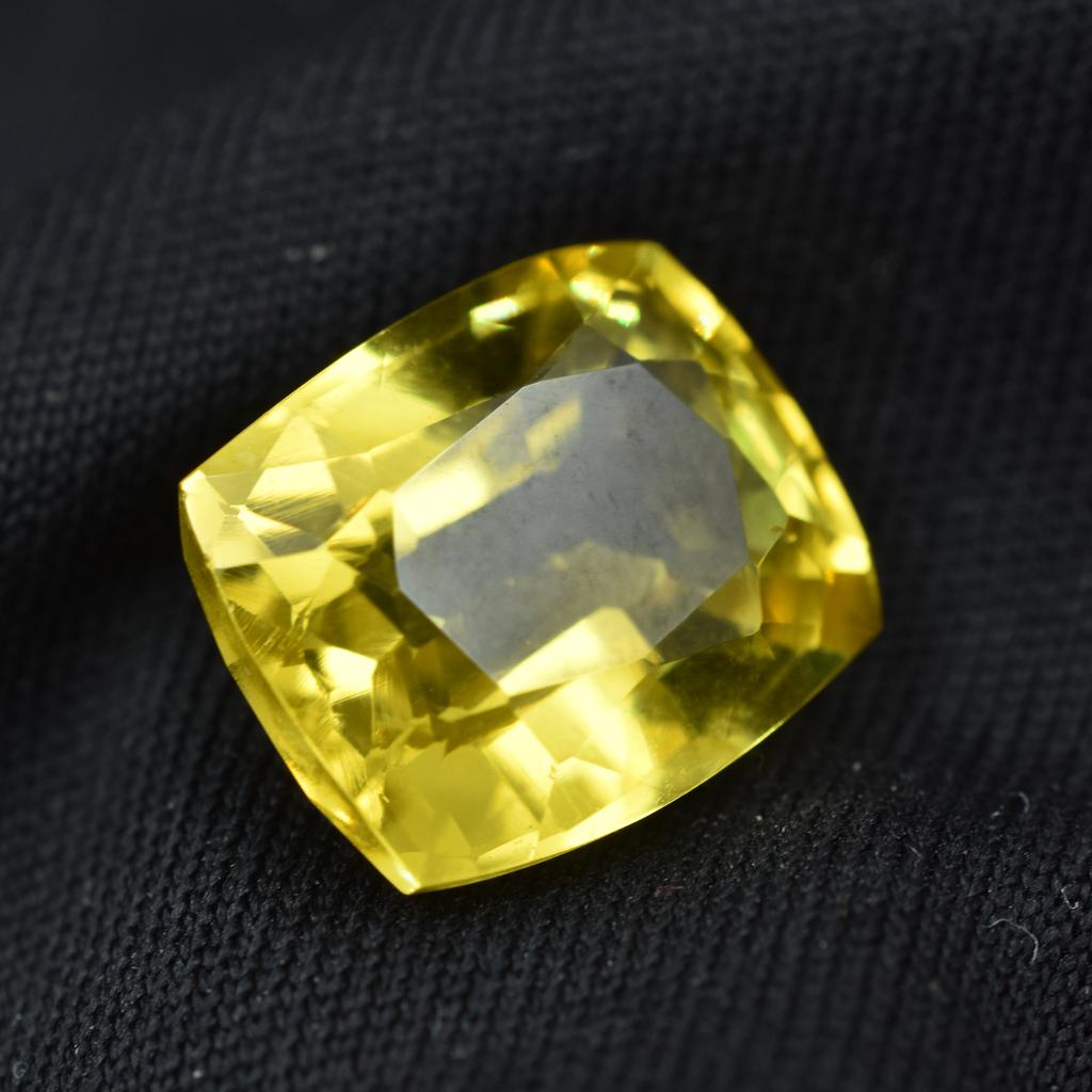 Natural 10.50 Ct Yellow Sapphire Flawless Cushion Cut Loose Gemstone CERTIFIED