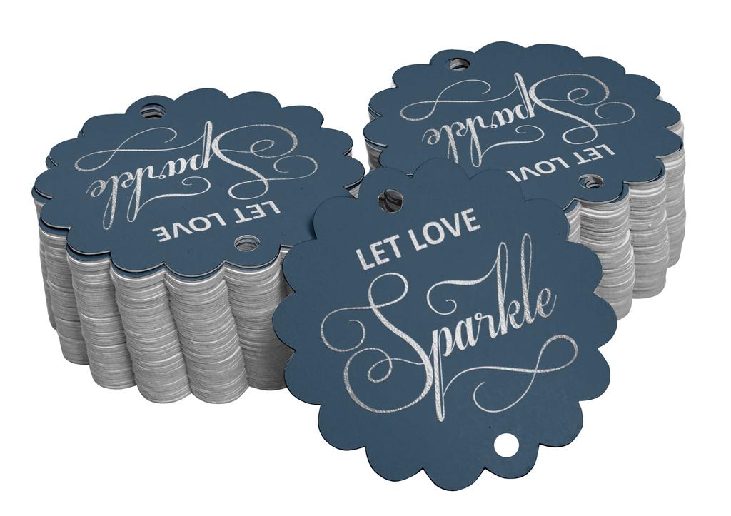 Inkdotpot 100 Pack Let Love Sparkle Wedding Favor Paper Tags Craft Real Gold Foil Hang