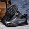 4 4 Large Size Rain Shoes Men's Short Rain Boots Winter Velvet Warm Waterproof Shoes Men