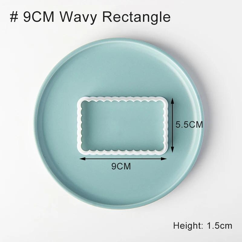 Square Arch Rectangle Cookie Cutter Mold Wavy Round Shaped Blessing Frame Fondant Cookie Cutting Die Baking Cake Decorating Tool