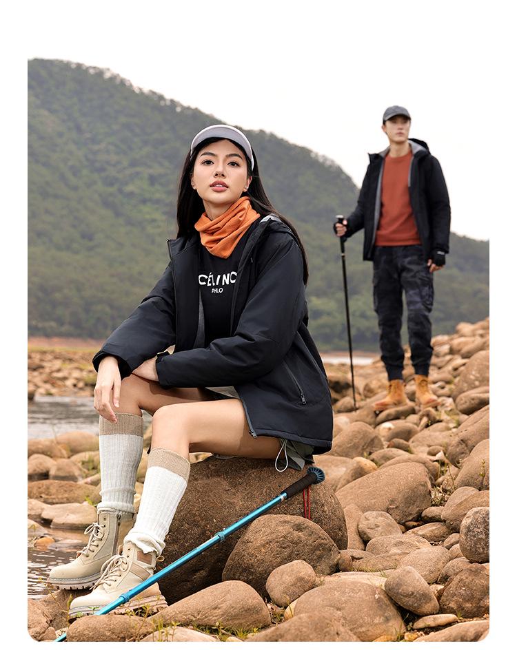 Graphene Waterproof Fleece-Lined Windbreaker for Mountaineering - Custom Logo Available