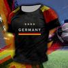 Unisex Casual Loose Fit Short Sleeve T-Shirt with Germany Flag Heart Print Deutschland Graphic Tee for Everyday Wear