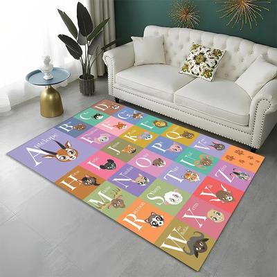 ABC Early Education Cartoon Kids Playroom Alphabet Children Crawling Area Rug,Carpet for Living Room Bedroom Sofa Non-slip Mat