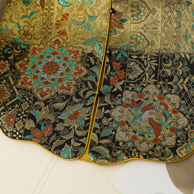 Double-Sided Retro Song Brocade Jacquard Vest for Women – Chinese Style, Tang Suit Inspired.