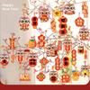 36Pcs Chinese Traditional New Year Potted Plant Decorations Paper Spring Festival Red Lantern Atmosphere Layout Reusable