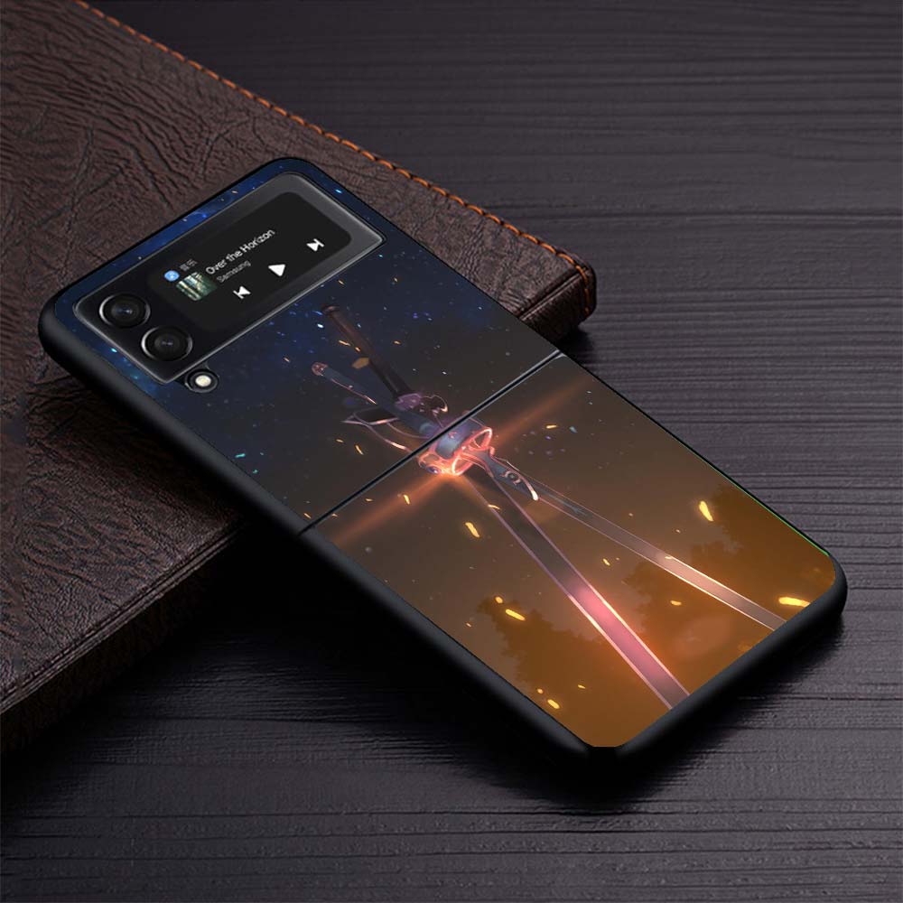 Anime Sword Art Online SAO Phone Case for Samsung Galaxy Z Flip7 Flip6 5G Flip4 Flip5 Flip3 Black Hard Cover Z Flip 7 6 5 4 3 Co