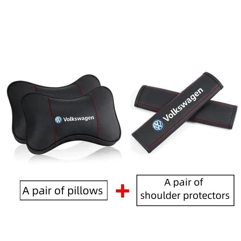 Car Seat Neck Pillow Headrest Rest Protection Shoulder Pad For Volkswagen VW GOLF 4 5 6 Polo Passat B5 B7 Touareg Bora Tiguan