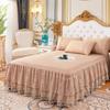 New 3 Layers   Lace Ruffled Bed Skirt Couvre Lit Bedroom Bed Cover Bed Skirt Non-slip Mattress Cover Bedsheet Bedspread