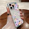 Farbiger Blumendruck, klare, stoßfeste Handyhülle für iPhone 16 Pro Max 15 Pro 14 13 12 11, Hart-PC-Linsenschutz, schlanke, transparente Stoßstangenabdeckung