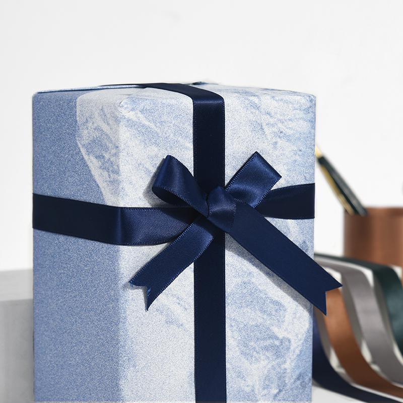 In Stock: 16mm Silk Ribbon with Wine Red, Black, and White Stripes for Gift Wrapping