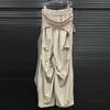 Niche Street Stacked Waist-sealed Wide-leg Scimitar Pants Female Gray Design Jazz Dance Pants