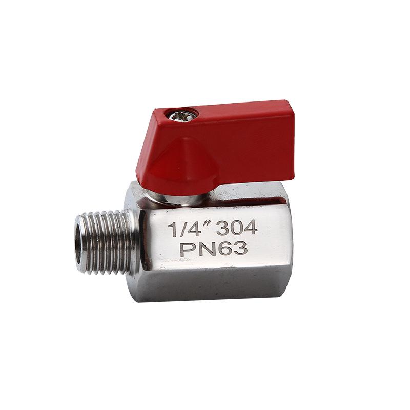 304 Stainless Steel Mini Manual Ball Valve with Male & Double Female Threads