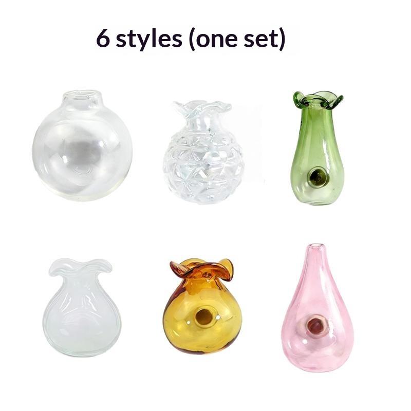 Mini Glass Vase Fridge Magnet Set Strong Magnetic Adhesion Secure Grip For Kitchen Decor Holding Tiny Plants Flowers