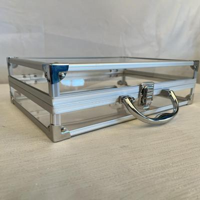 Cestovné kozmetické puzdro z hliníkovej zliatiny so zámkom 300 x 210 x 80 mm Organizér na šperky
