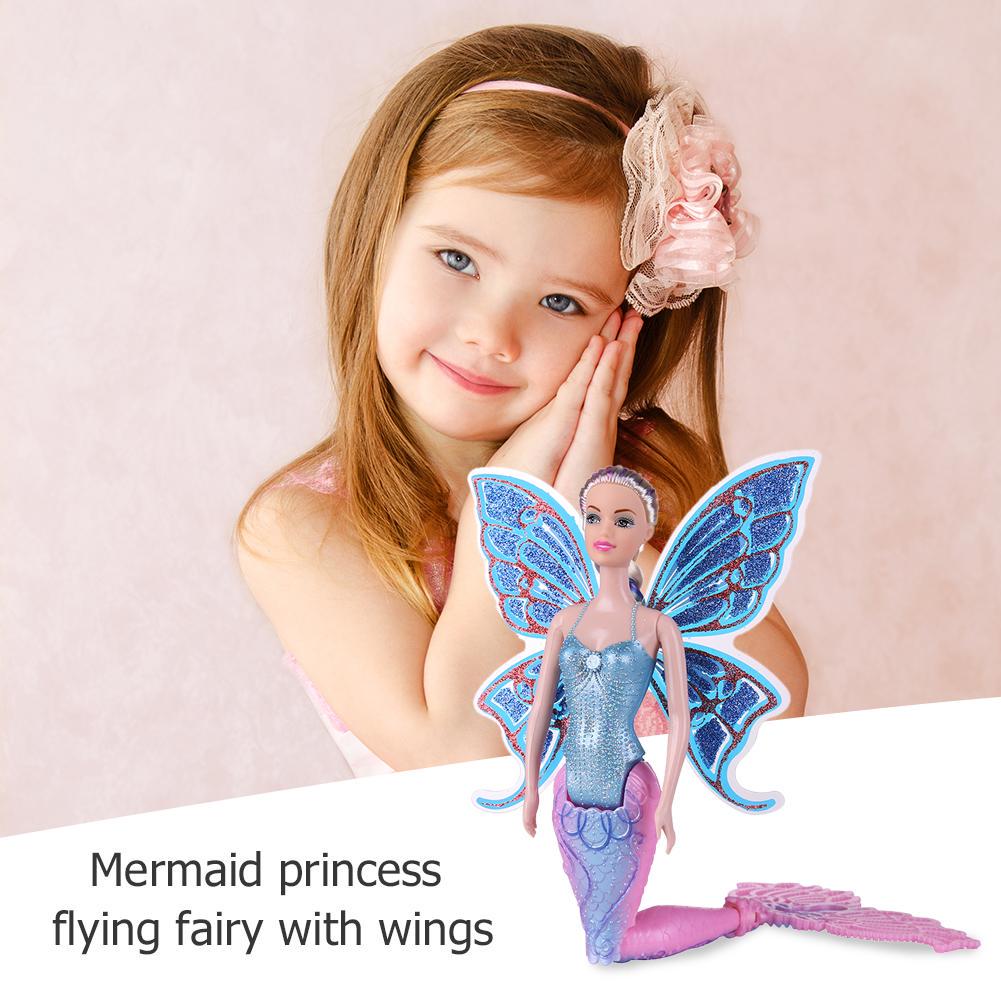 Yüzen Deniz Kızı Bebek Kızlar Sihirli Klasik Deniz Kızı Oyuncak Kelebek Kanatlı