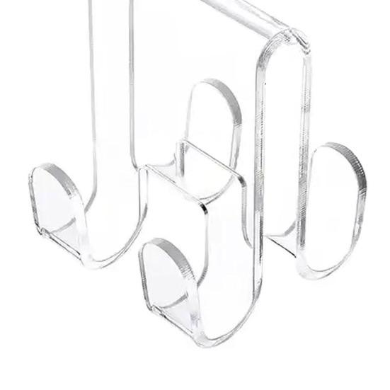 Gancho Transparente para Porta de Chuveiro Estável Grande Capacidade de Carga Boa Espessura Dupla Face Antiderrapante Gancho para Pendurar Toalha Roupas Banheiro Lâmina de Barbear