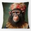 European Retro Vintage Royal Animals Portraits Leopard Panther Dog Cat Cushion Covers Sofa Pillowcase