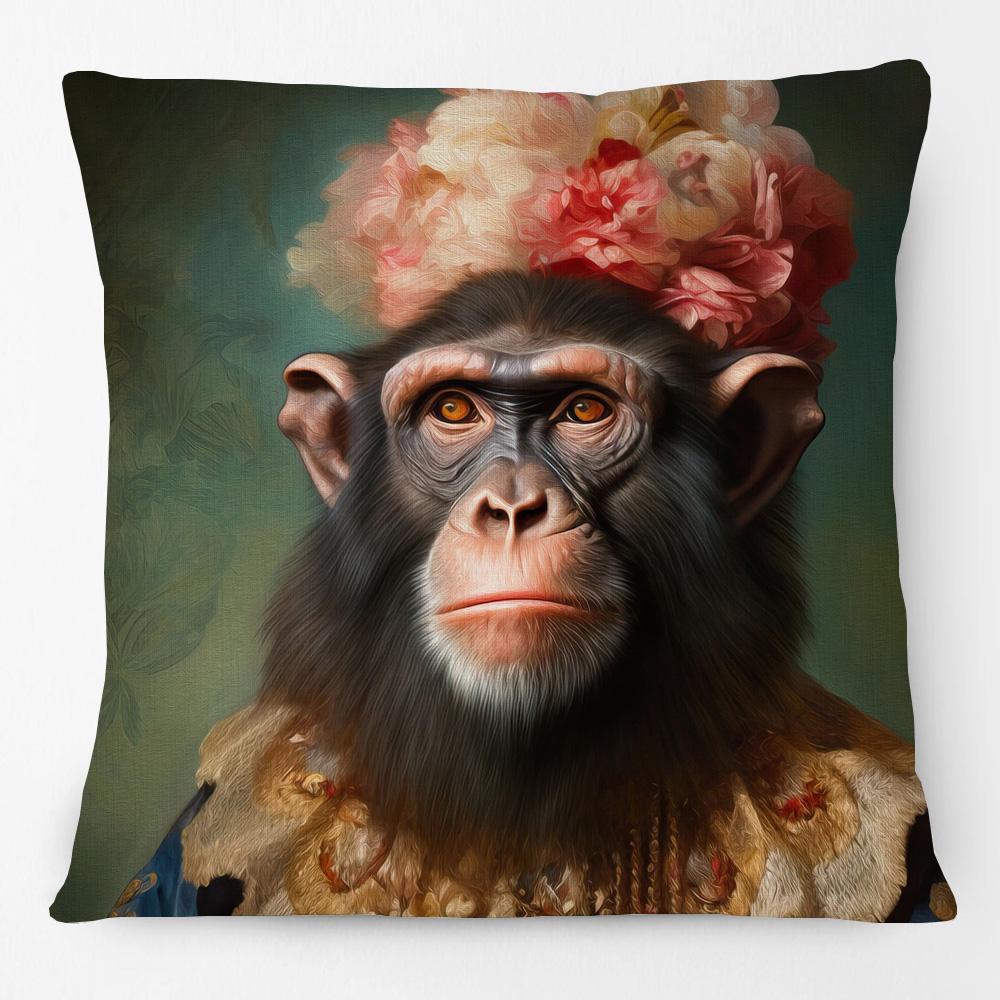 European Retro Vintage Royal Animals Portraits Leopard Panther Dog Cat Cushion Covers Sofa Pillowcase