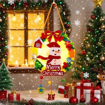 1-30PCS Christmas Lighting Garland DIY Kit Glowing LED String Lights for Kids Crafts, Holiday Tree Ornaments Home Party Decor