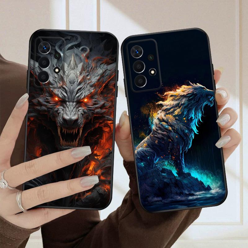 Luminous Lion Head For Samsung A03 Core A 04 05 06 12 14 15 16 22 23 Galaxy A25 26 4G 34 35 52 53 56 71 73 90 5G soft phone case