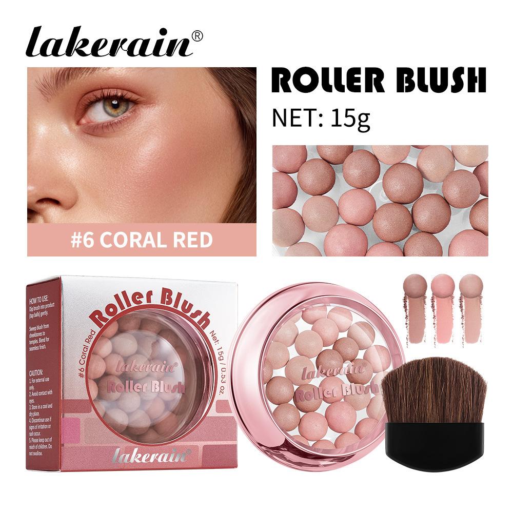 

Matte Velvet Roller Blush Palette Rosy Blusher Facial Blush Powder High Pigmented Pink Coral Rouged for Cheeks Smooth Cosmetics