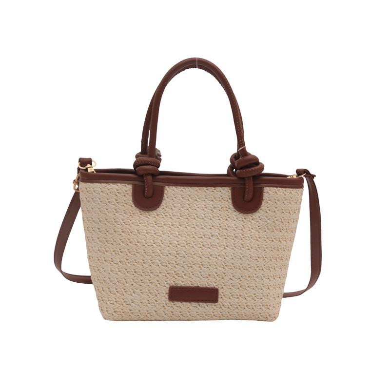 Street Style Woven Basket Bag With Soft Structure For Summer Outings