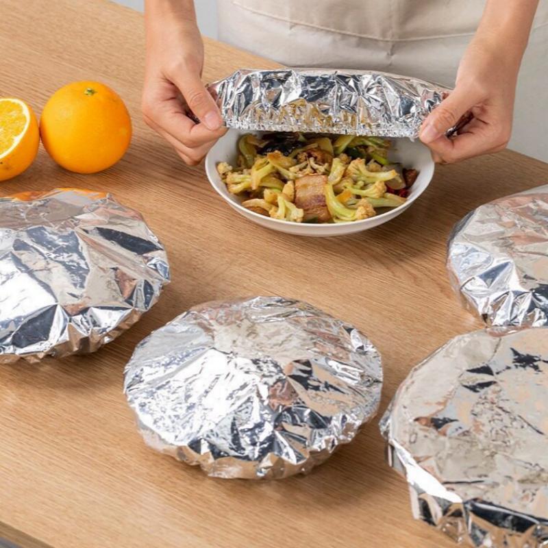 30/40Pcs Reusable Heat Preservation Aluminum Foil Bowl Covers for Oven Catering Takeaway Picnic Use