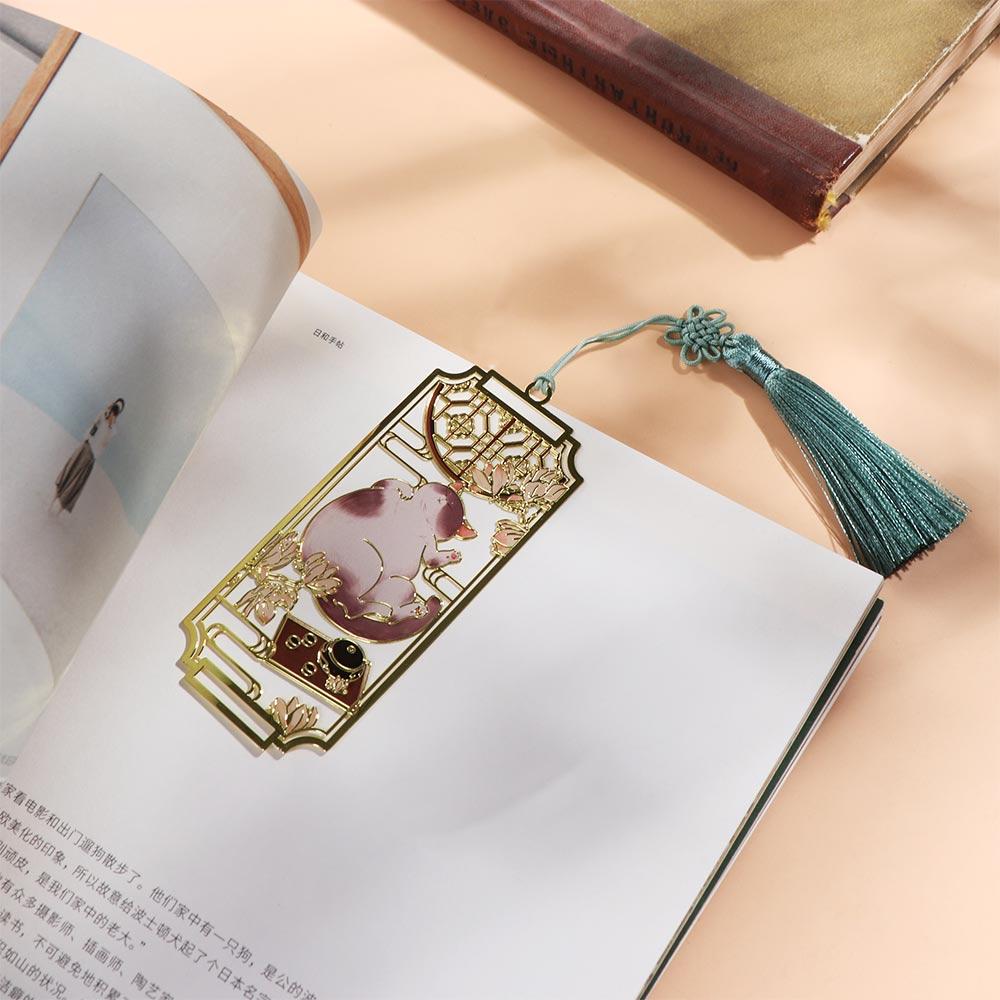 Flower Metal Reading Bookmark Tassels Chinese Style Bookmarks  Student Stationery