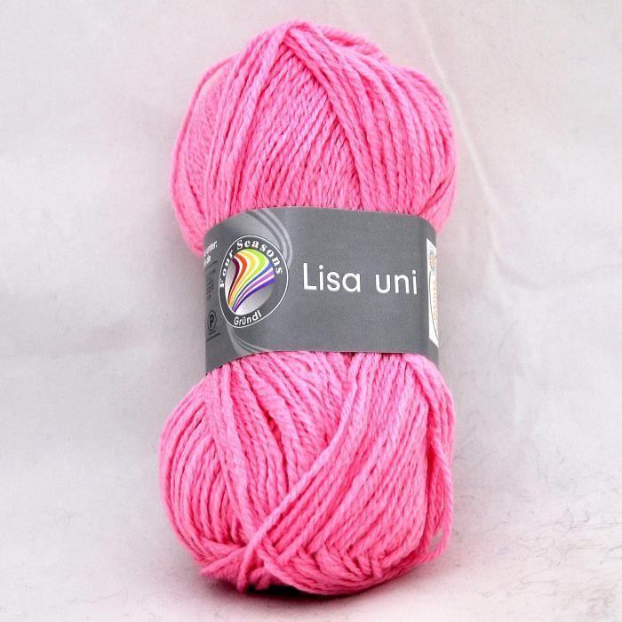 Pelote de laine - Grundl - LISA Uni - 100% Acrylique - 30 coloris disponibles - Facile à tricoter
