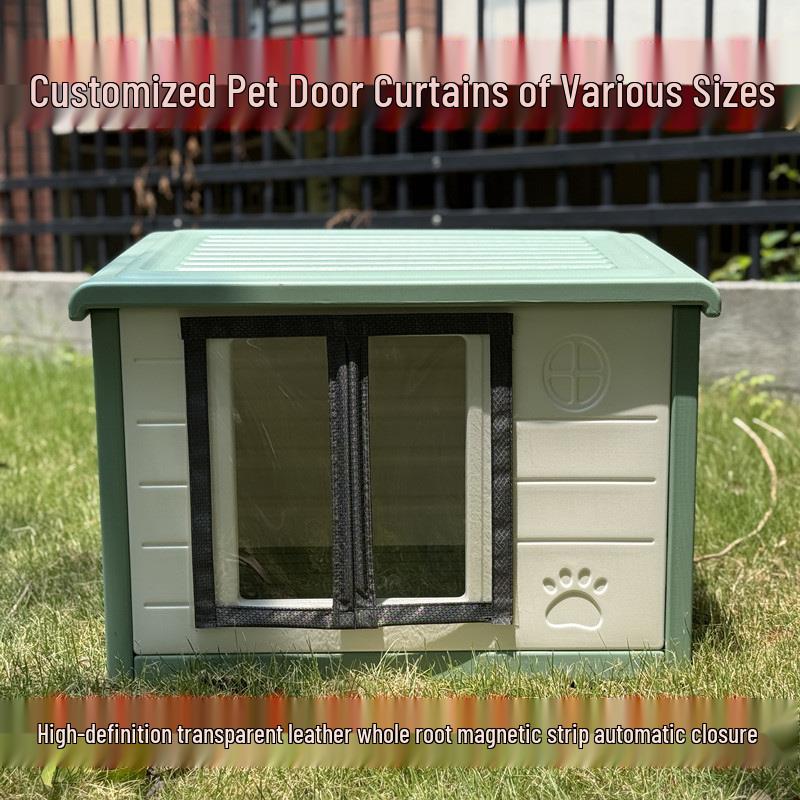 2025 Winddichtes & Isoliertes Outdoor Haustierhaus mit Wintertürvorhang - Regen- & Schneesicher