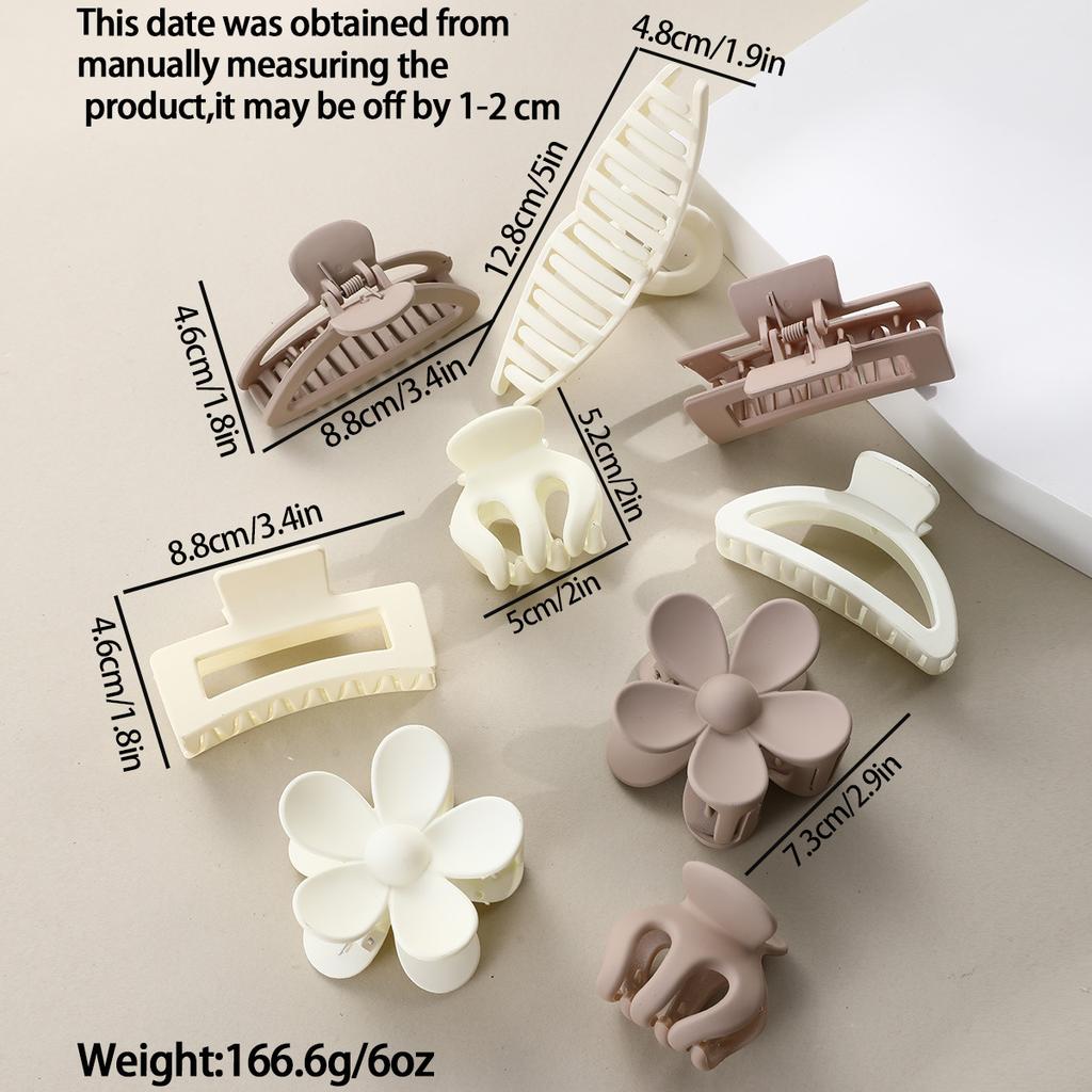 10PCS Black Coffee Large Hair Claws Elegant Acrylic Hair Clip Hairpins Barrette Crab Claw Clips Headwear For Women Girls Hair Accessories