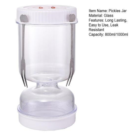 Pickles Jar Easy to Use Multipurpose Transparent Dry and Wet Dispenser Pickles Olives Hourglass Jar Storage Container