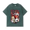 275 GSM Washed T-shirts 100% Cotton Chainsaw Man V20 Print Unisex Heavy Cotton T Shirt