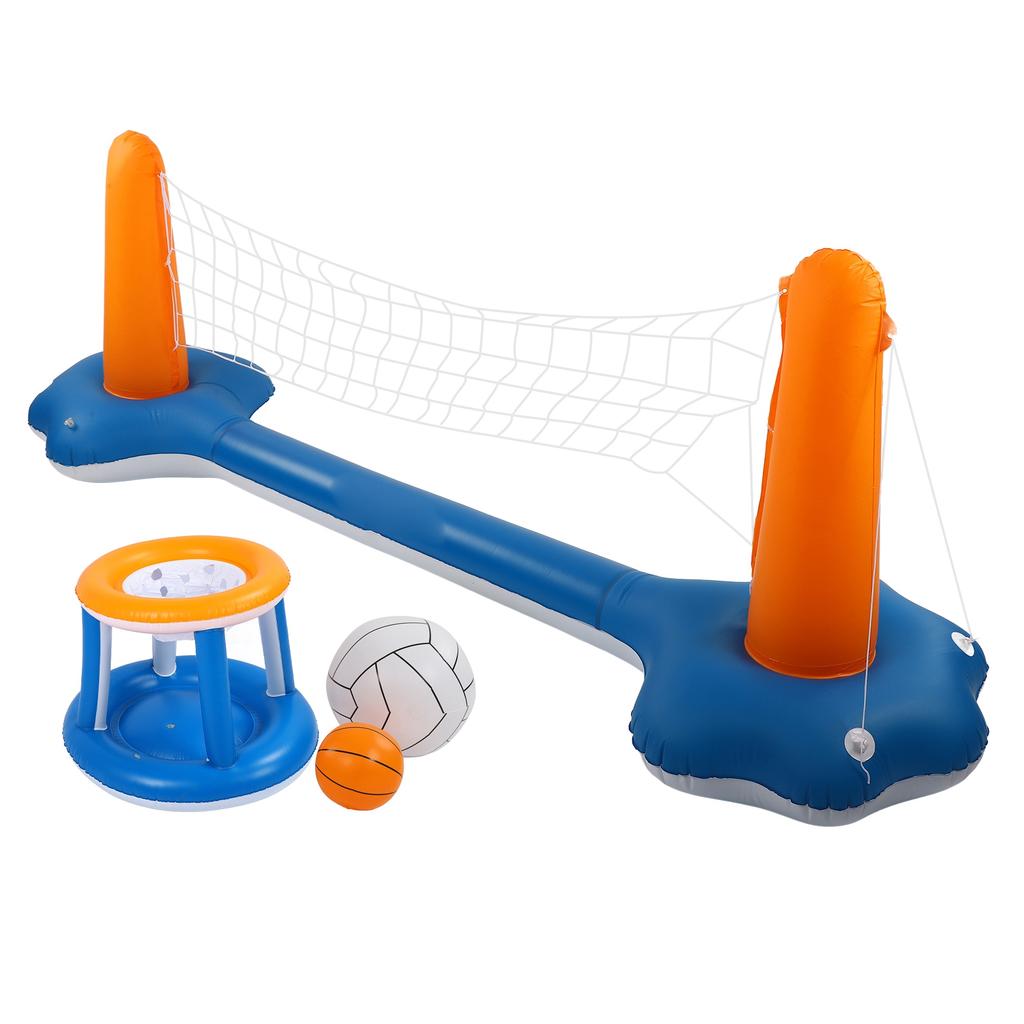 Inflatable Volleyball Set Pool Basketball Set for Summer Parties Family Events Carnivals Birthday