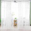 French Floral Lace Window Curtain With Rod Pulling Design For Home Decor