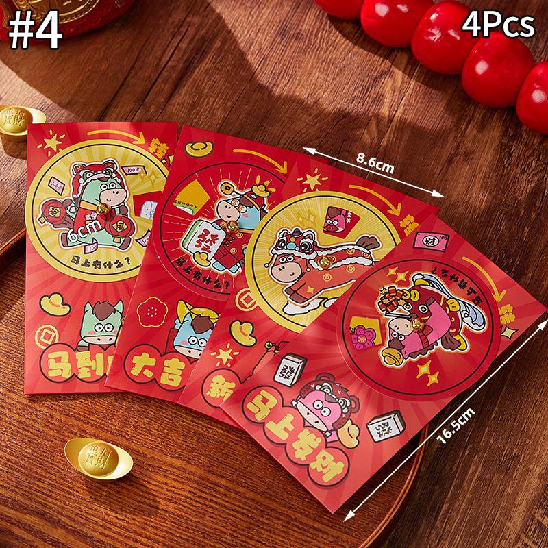 Chinese New Year 2026 Red Envelopes Spring Festival Party Favors Horse Year Red Pockets Red Paper Bag for Money Gifts Wedding