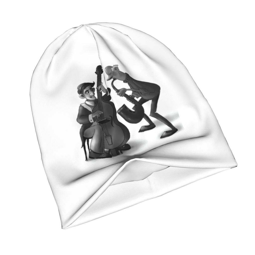 ZLIENSZUS Saxophone & Cello Music-Themed Beanie Hat - Urban Adult Suitable for Layered Outfits, Coffee Walks, Creative Spaces, Musicians Gift, Fashion