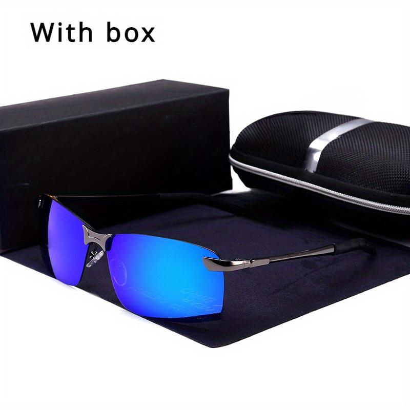 1pc with Box Anti-glare Sunglasses Fashion Men Fishing Cycling Outdoor Sports Sunglasses Classic Square Non Polarized Glasses
