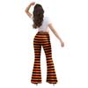 Women's Halloween Orange Striped Fashion Women's Pants Digital Printed Elastic Flared Pants