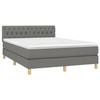 Cadre de lit avec matelas - Maison Exclusive - 140x190 cm - Tête de lit réglable - Gris foncé