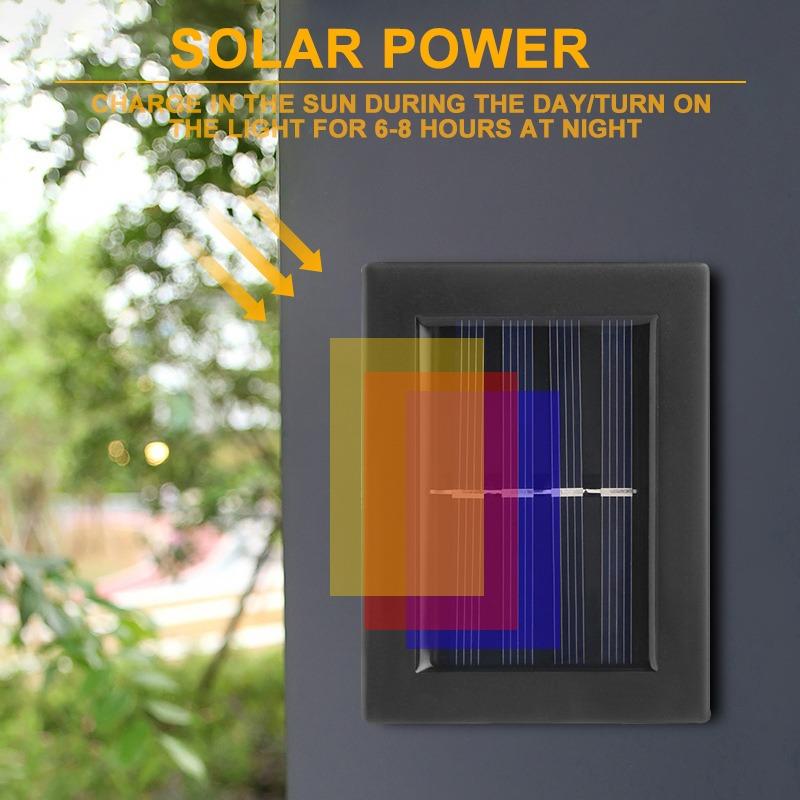 8PCS LED Solar Wall Lamp Outdoor Waterproof Up and Down Lighting Garden Decoration Solar Lights Stairs Fence Sunlight Lamp