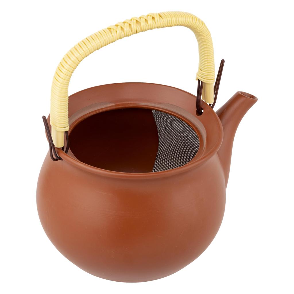 Tokoname Ware Satoyama Plain Earthenware 1150ml with a Refreshing Mesh Suitable for Green Roasted Green and Brown Rice Made In TK068 Teapot, Design,