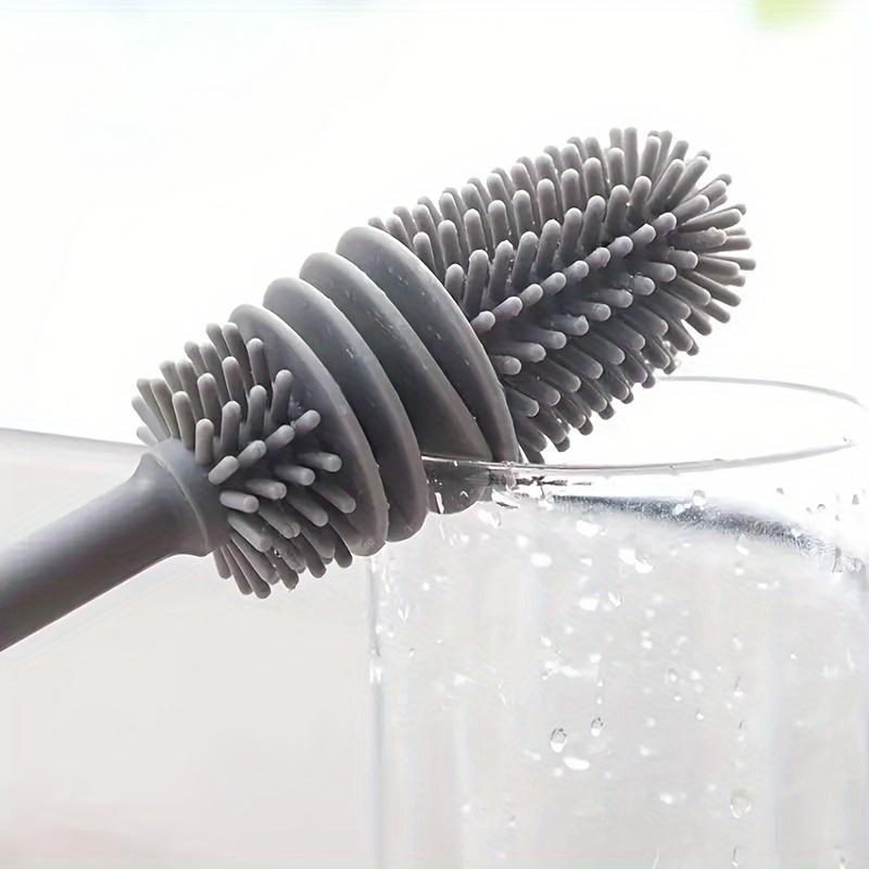 Long Handle Multi-Purpose Silicone Cleaning Brush | Versatile for Kitchen, Bathroom, Car Cup and Bottle Scrubbing