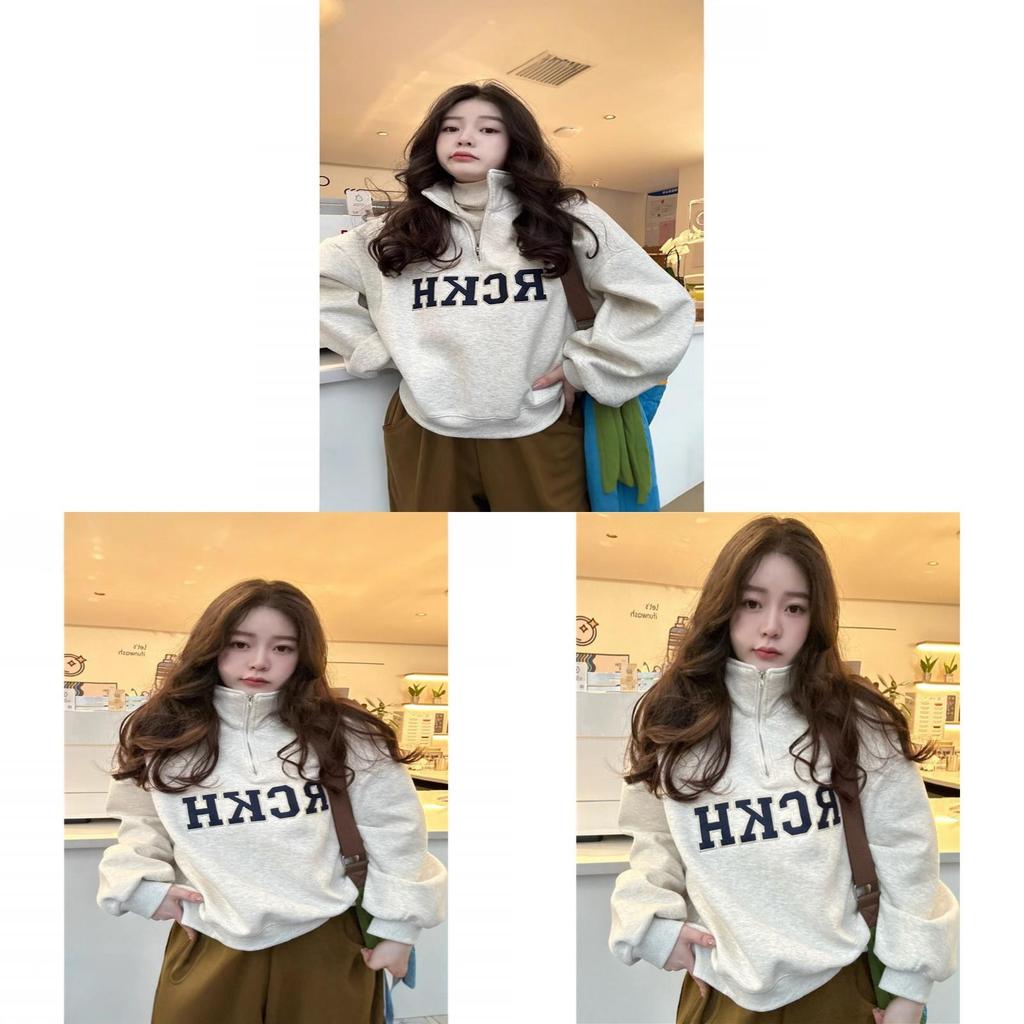 Dünner Damen Pullover Hoodie Mit Stehkragen Und Patchwork-Design Für Lässige Tägliche Kleidung