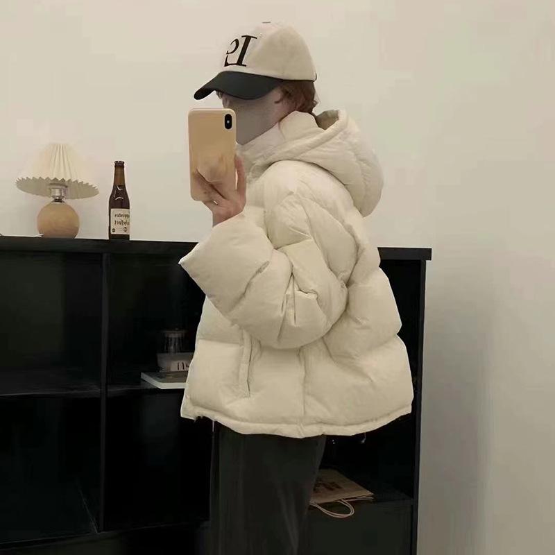 White duck down short down jacket women's winter new fashion hooded thickened small light student top
