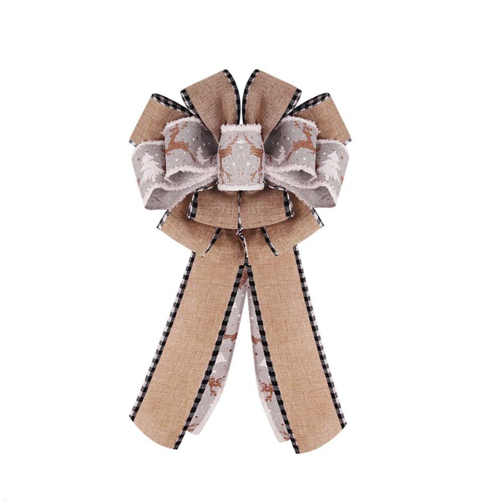 Large Size Christmas Tree Bowknot Double Layer Present Ribbon Knot Christmas Wreath Bow  Wedding
