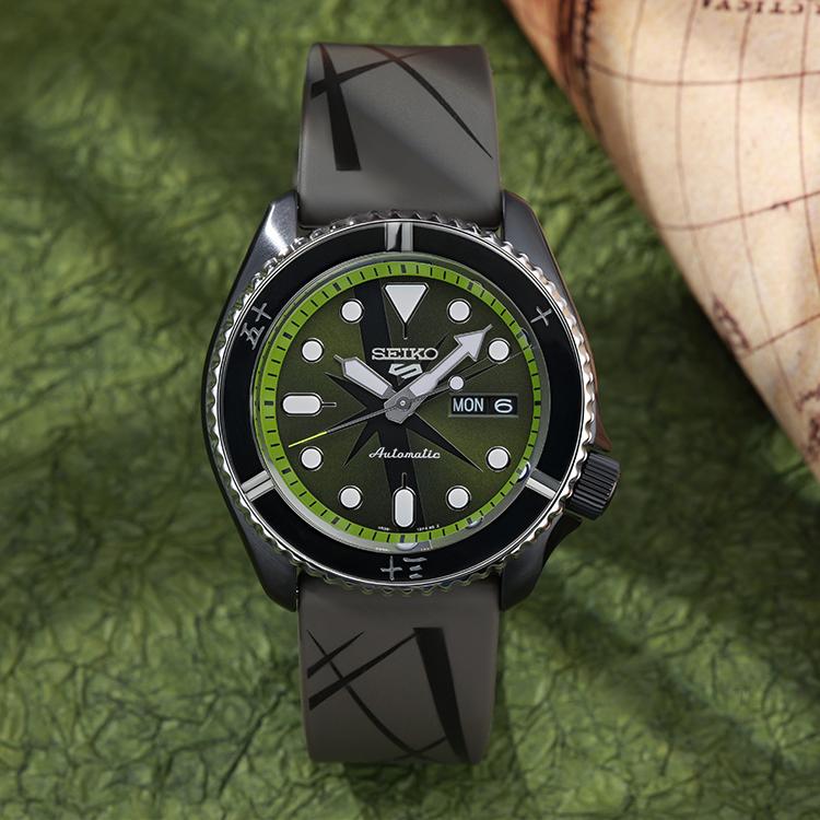 Seiko 5 One Piece Collaboration Sports Casual Waterproof Solar Diving Limited Edition Mechanical Movement Watch Unisex Watches Green SRPH67K1