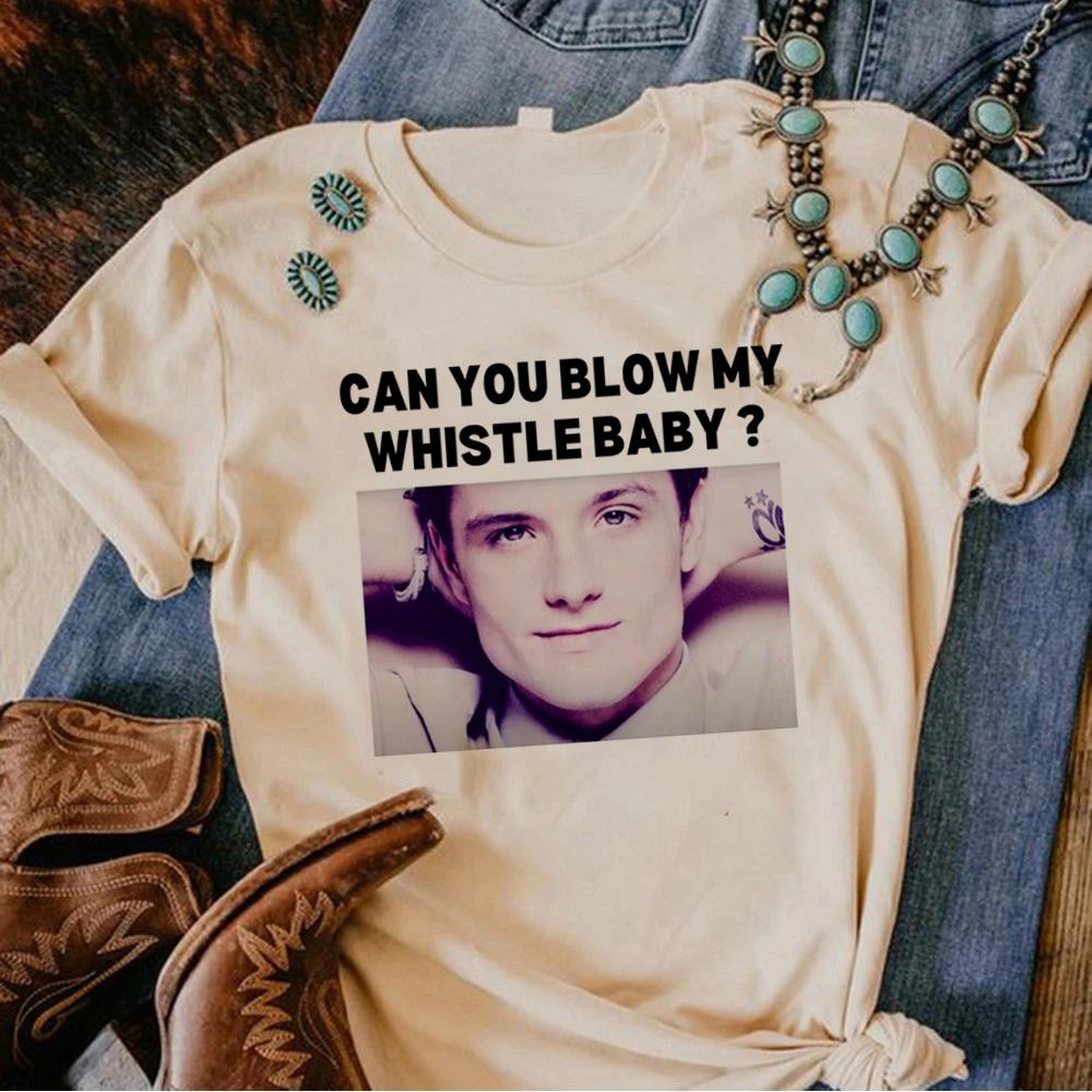 Josh Hutcherson top women Japanese graphic funny tshirt female harajuku anime clothes S